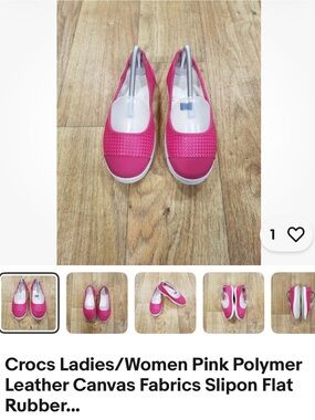 CROCS Women's Hot Pink Slip-On Flats Crosmesh Hover Skimmer